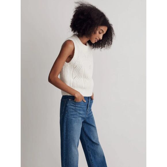 Cream Madewell Pointelle Knowe Sweater Vest L - Picture 3 of 7